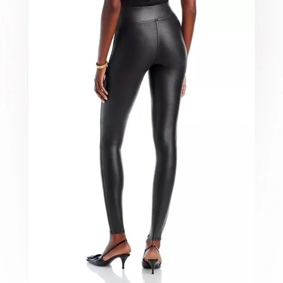 Spanx Faux Leather Black Leggings, S - Picture 2 of 10